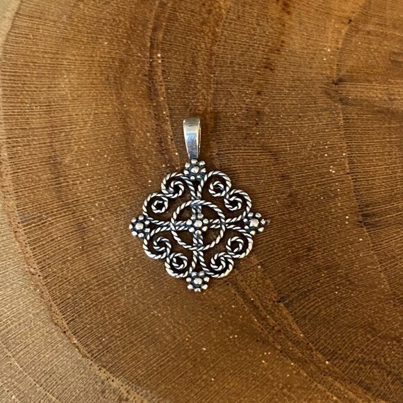 RETIRED James Avery Twisted Wire Lacey Cross Pendant, Sterling Silver - Picture 1 of 3